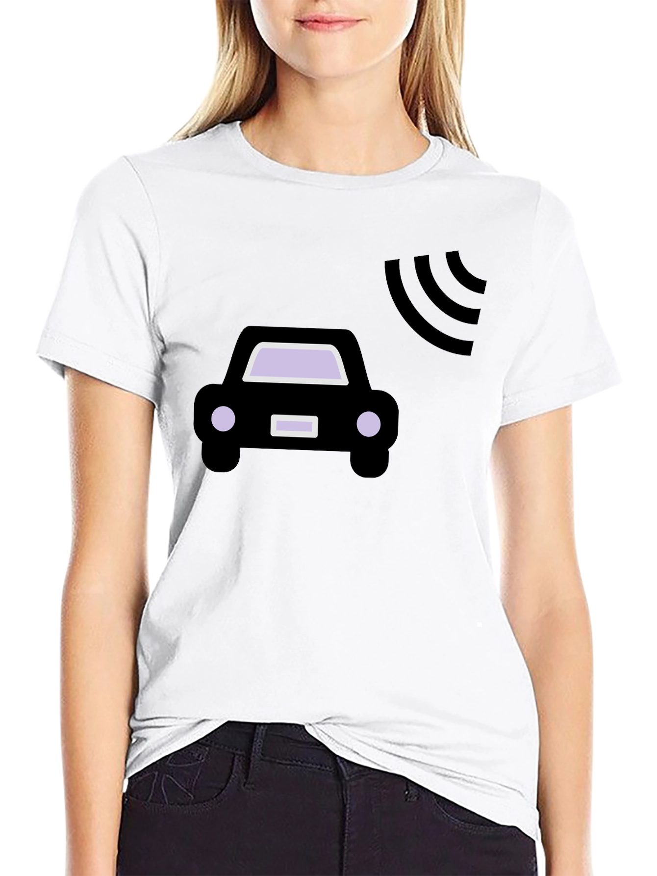 Autonomous Car T-Shirt - Black Cotton
