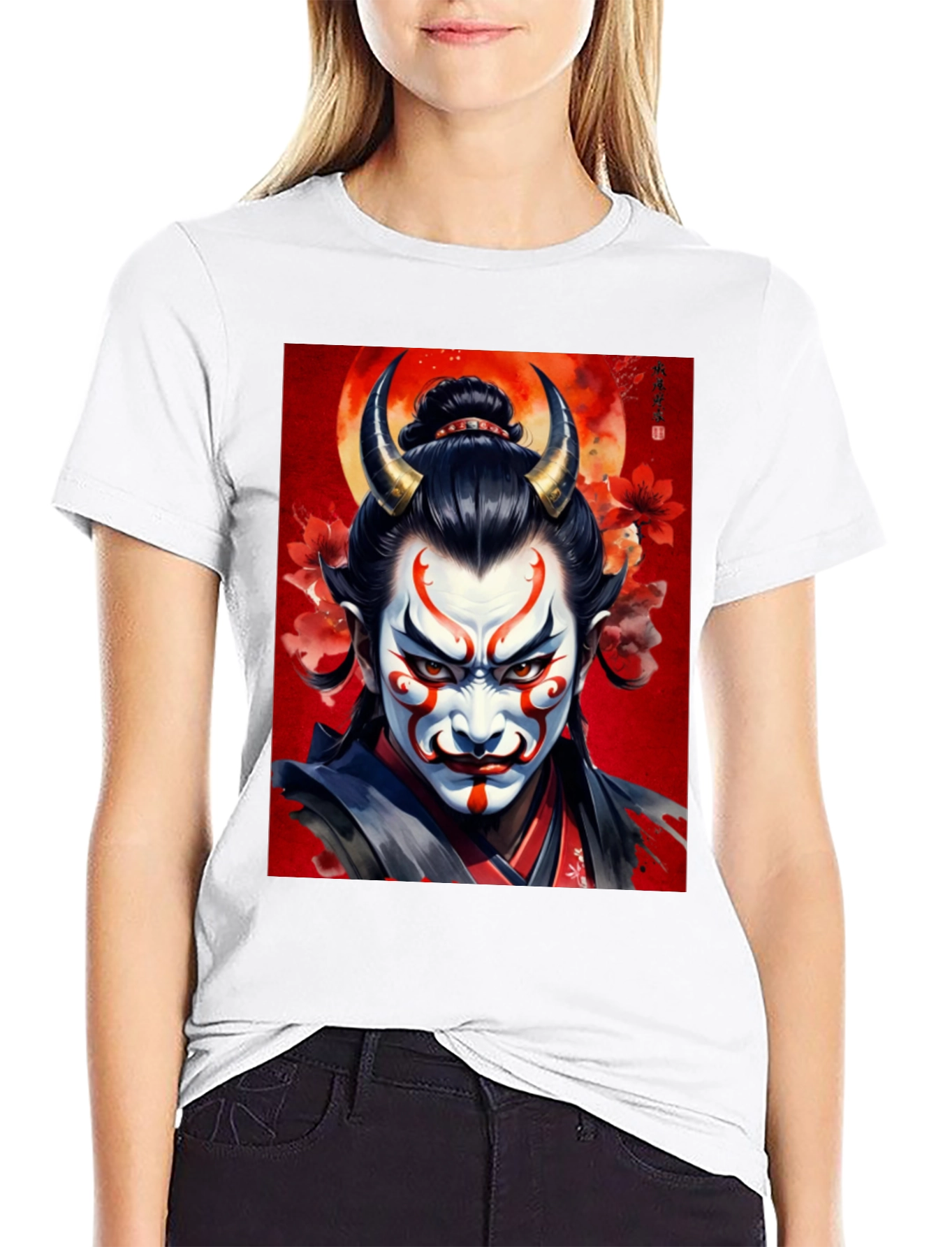 Oni Mask T-Shirt: Japanese Demon Design