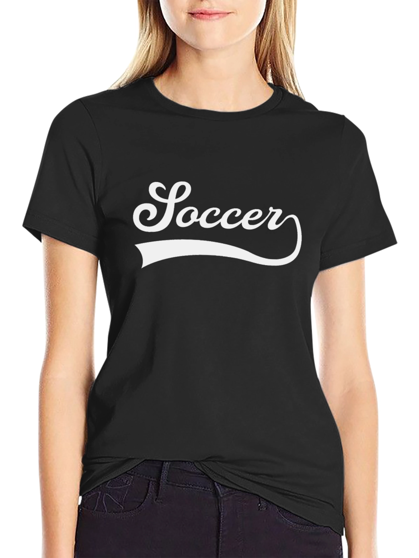 Soccer Graphic Tee - Stylish Black Cotton T-Shirt