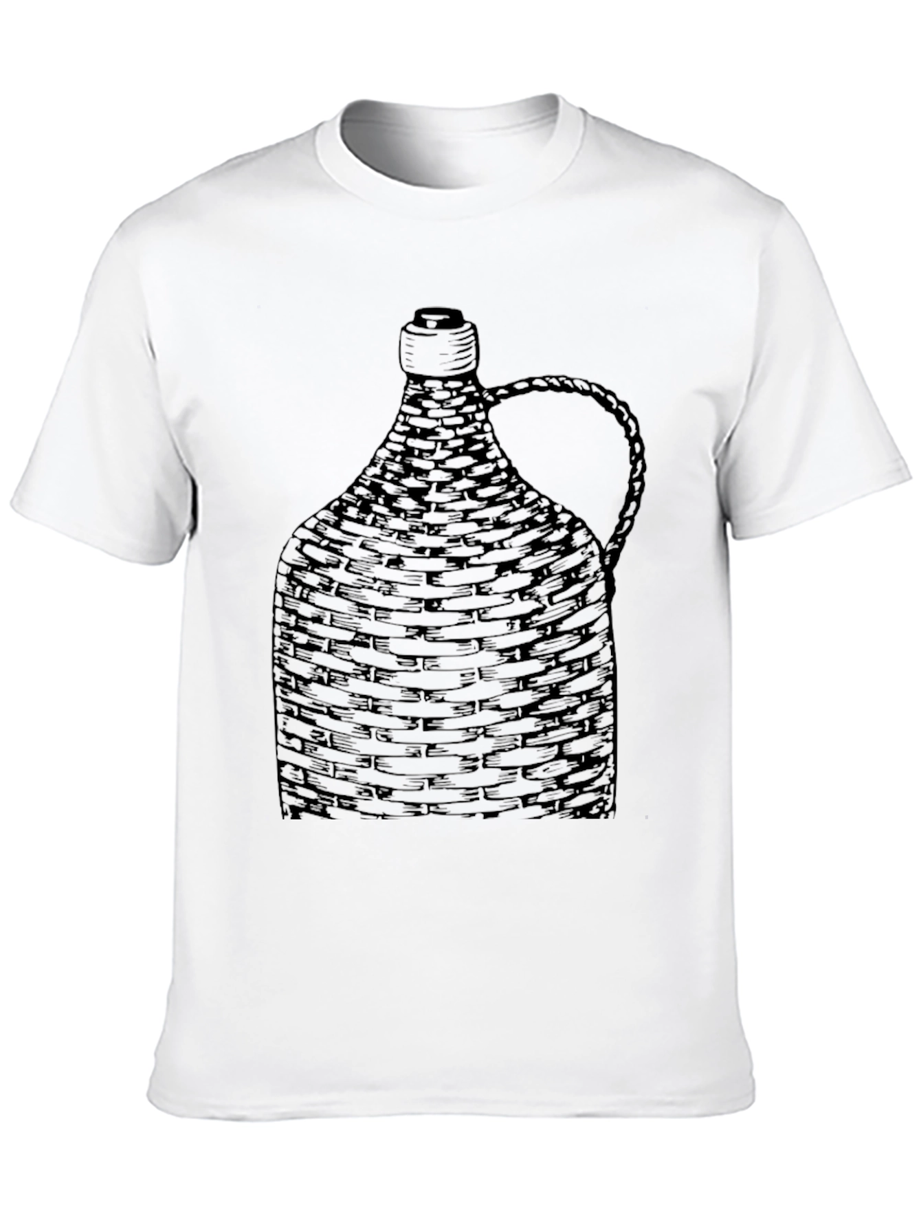 Woven Bottle Design Black T-Shirt