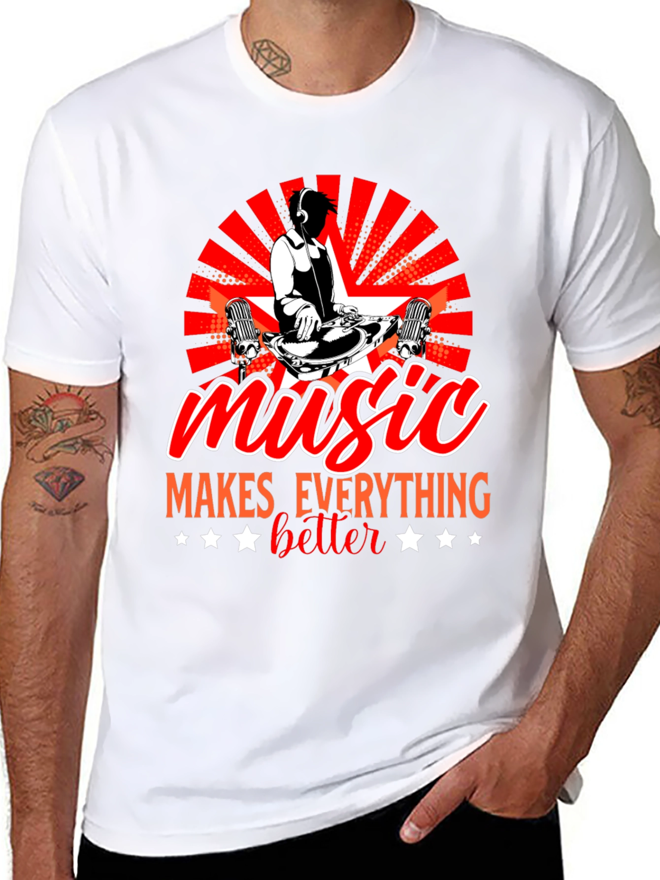 Music Makes Everything Better Black T-Shirt