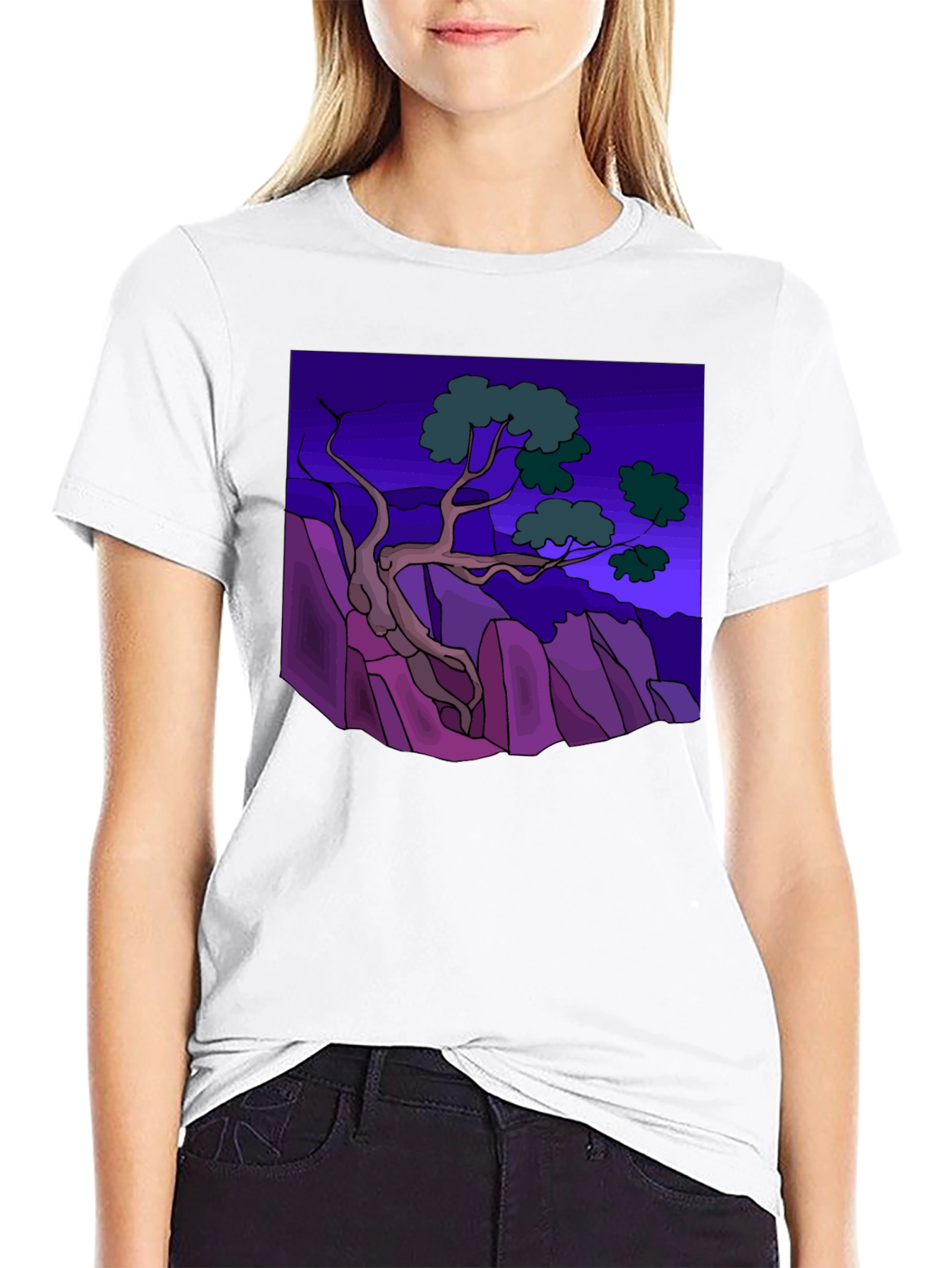 Artistic Tree Graphic Tee - Stylish Black T-Shirt