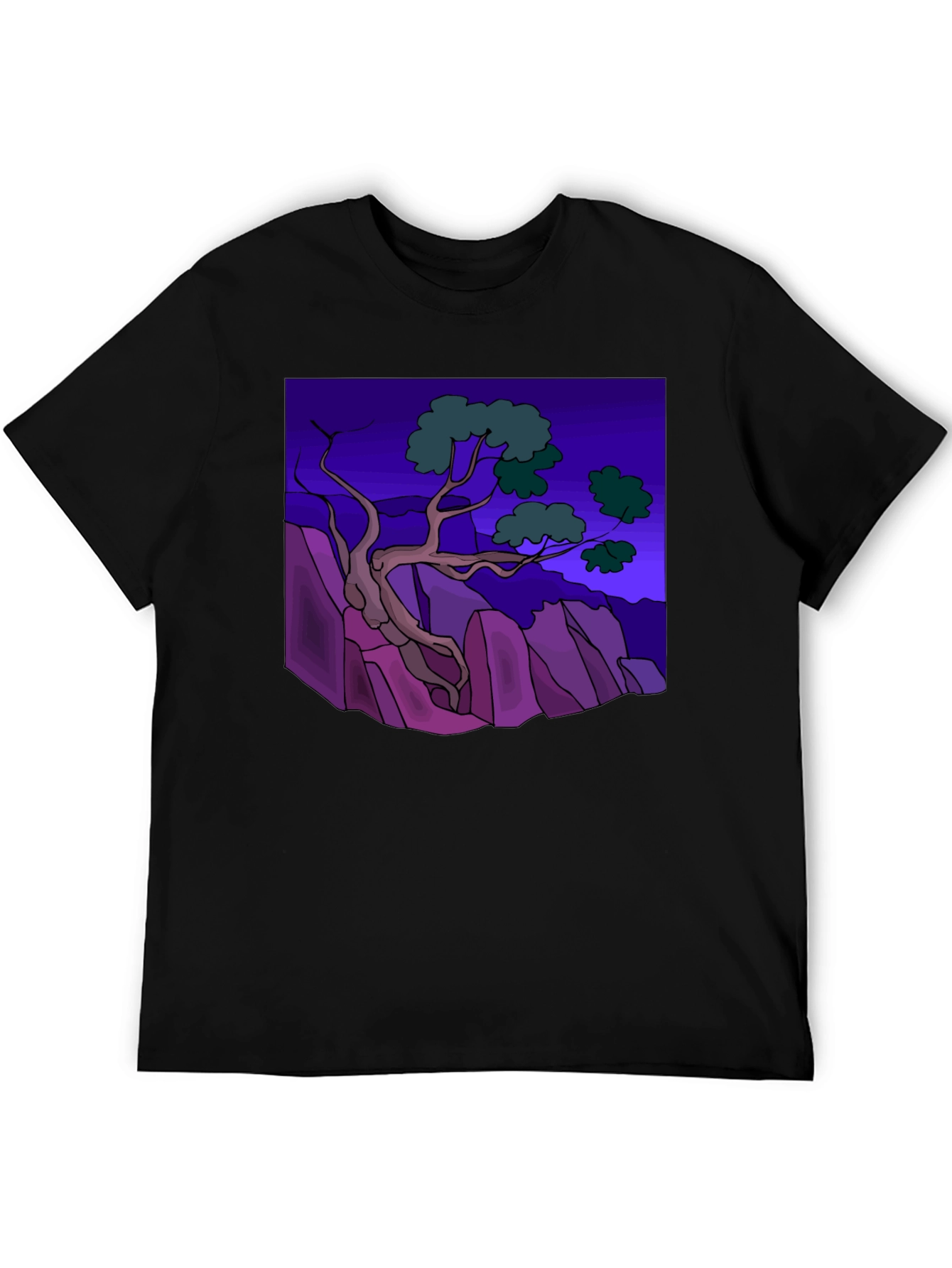 Artistic Tree Graphic Tee - Stylish Black T-Shirt