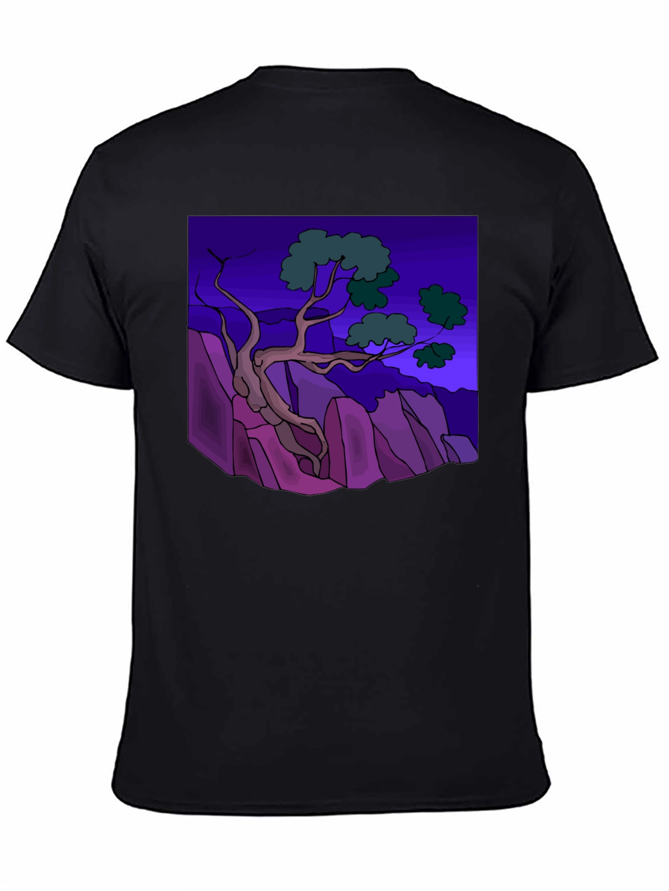 Artistic Tree Graphic Tee - Stylish Black T-Shirt