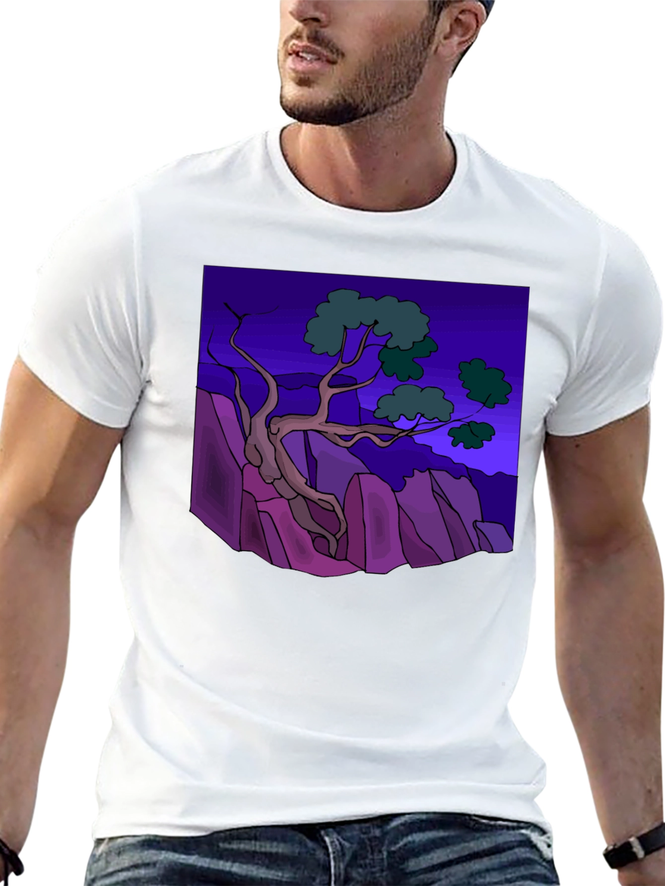 Artistic Tree Graphic Tee - Stylish Black T-Shirt