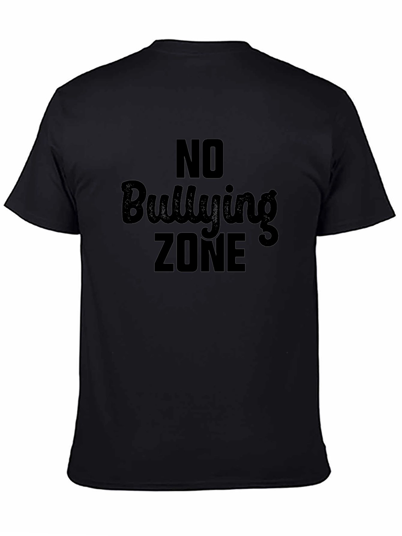 No Bullying Zone Black Graphic Tee Shirt