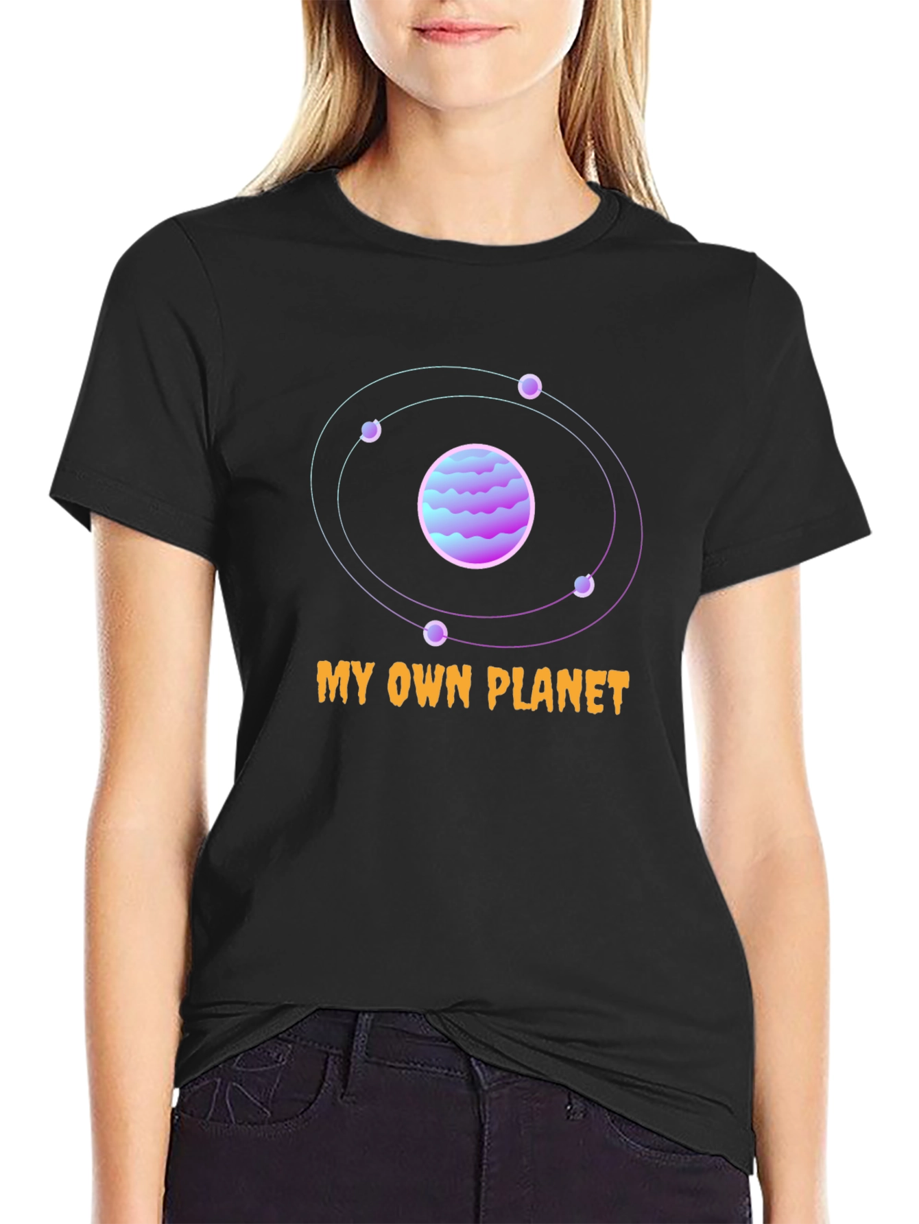 My Own Planet Black Graphic T-Shirt