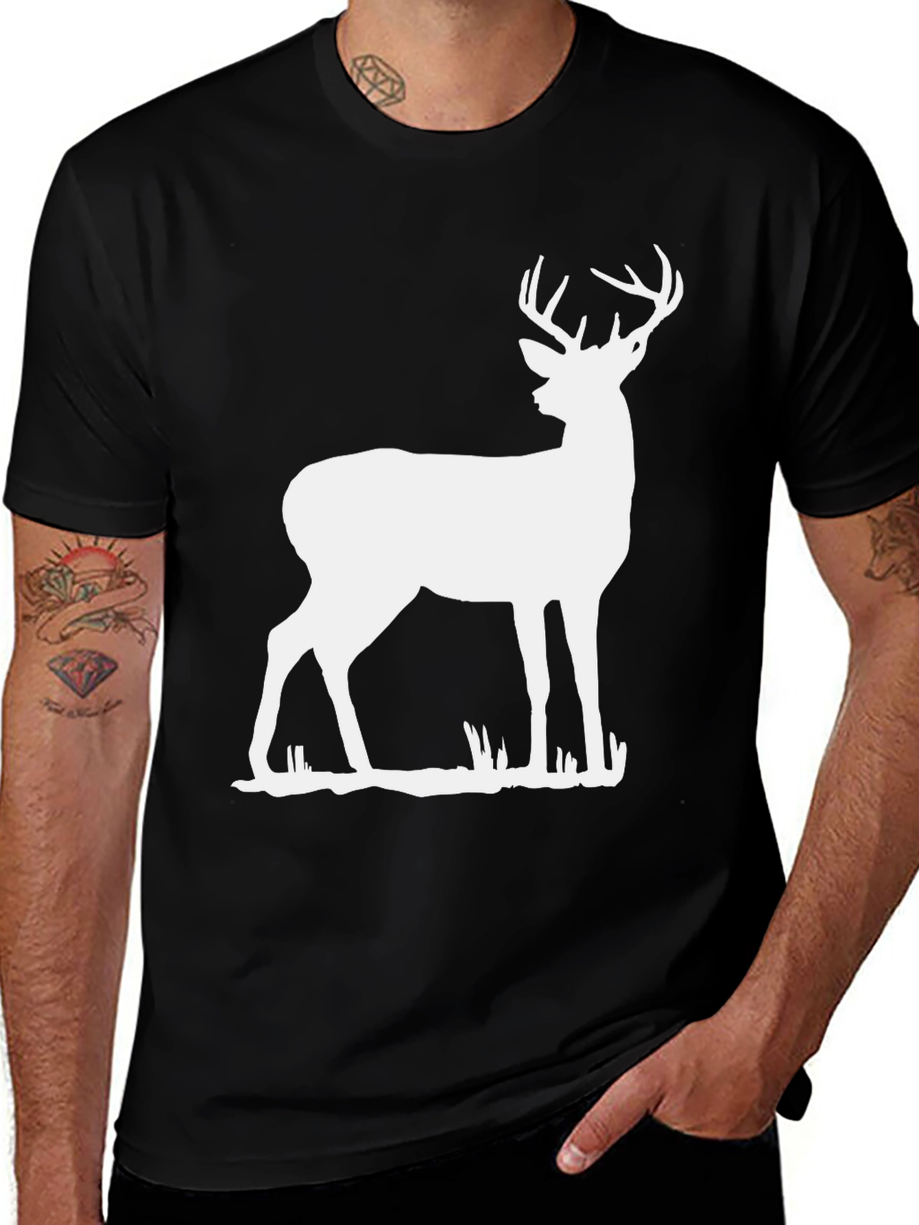 Deer Graphic Tee - Black T-Shirt