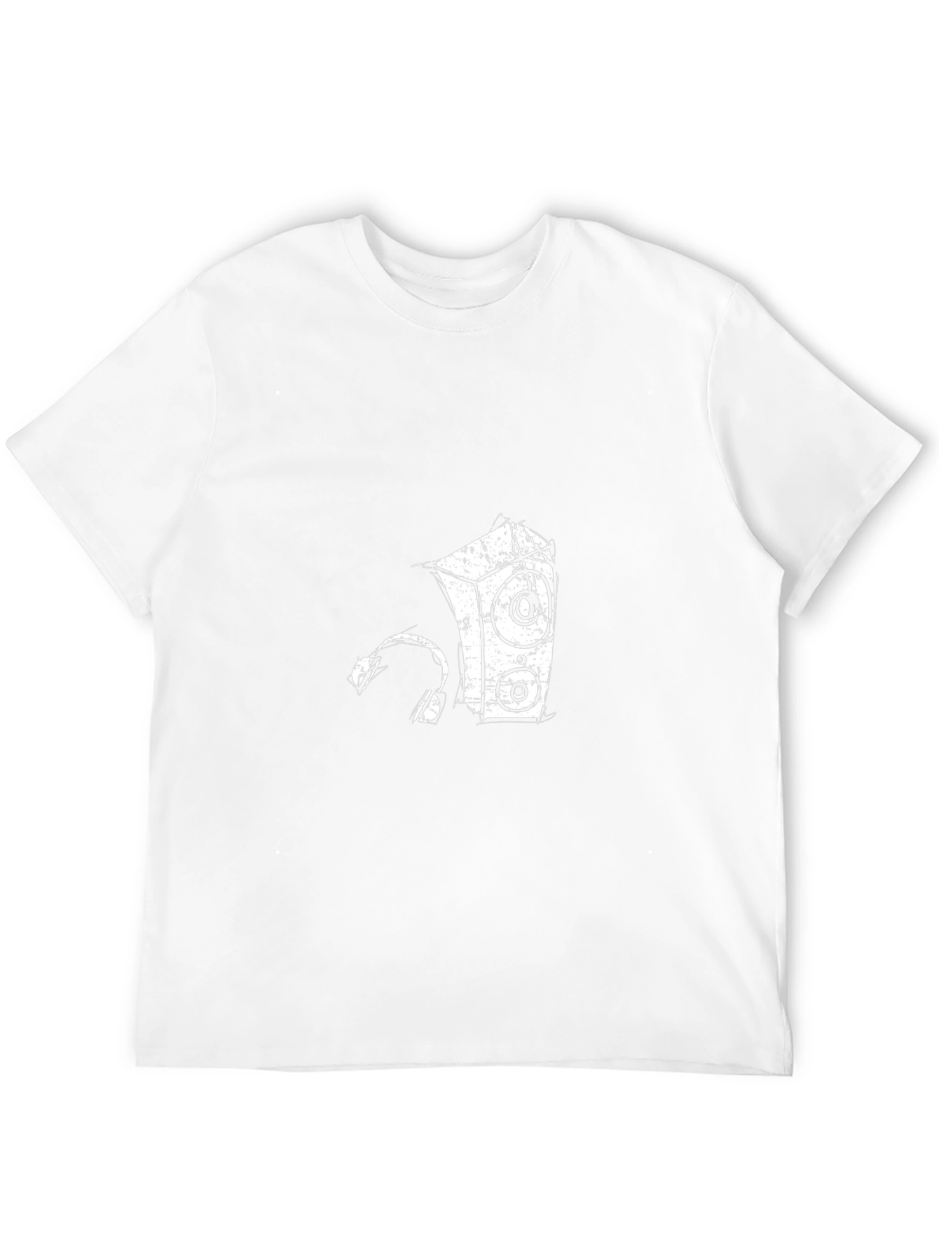 Retro Speaker & Headphones Black T-Shirt