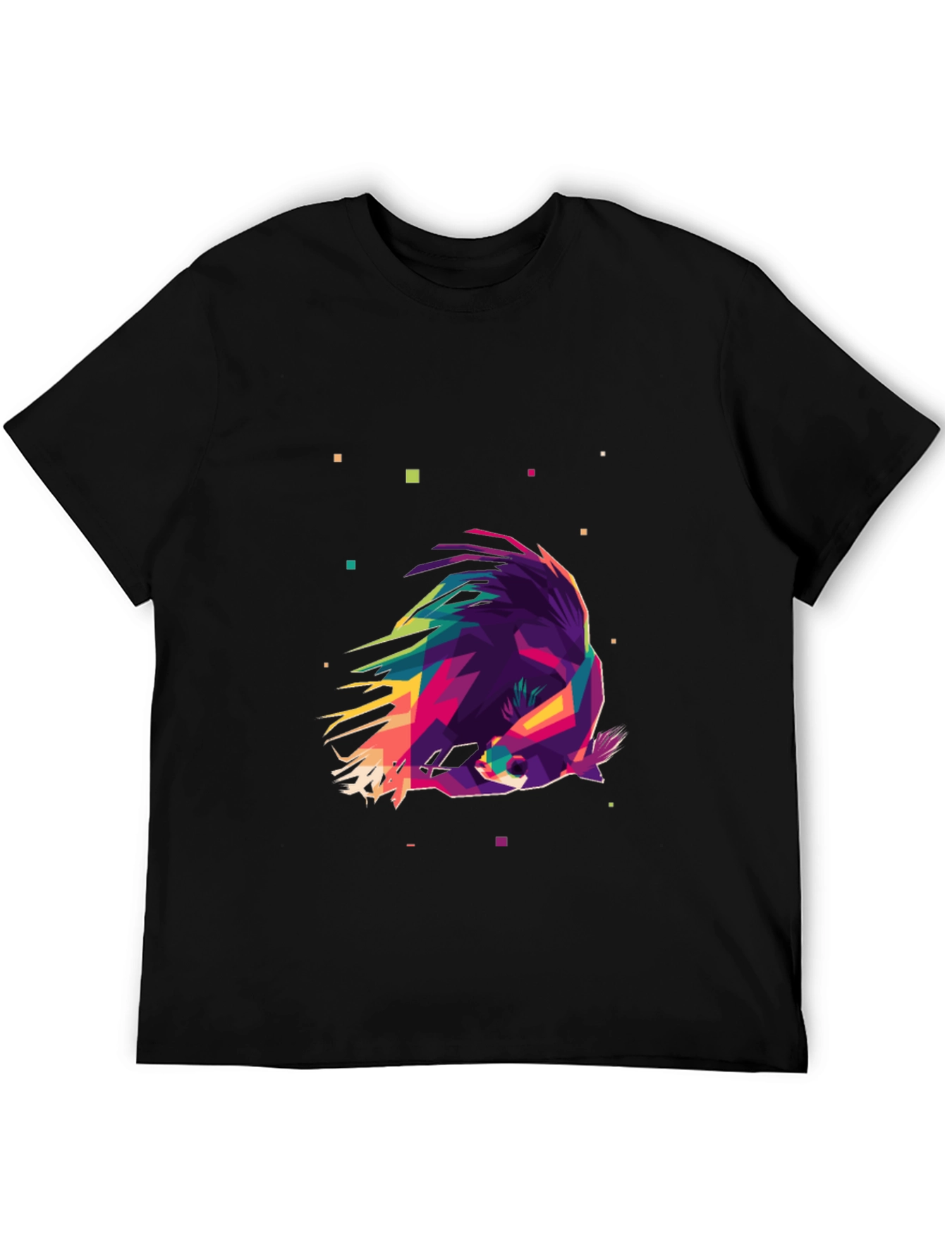Geometric Raccoon Graphic Tee - Modern Art Shirt