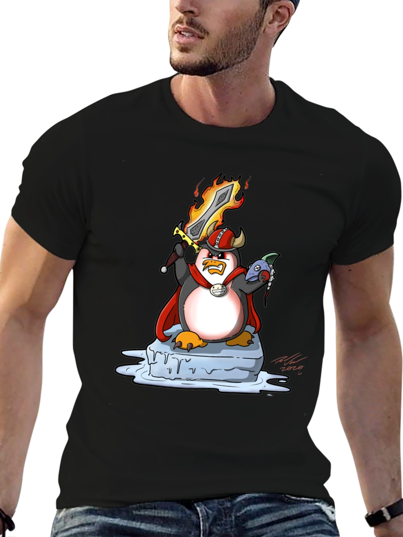 Viking Penguin Graphic Tee - Black T-Shirt