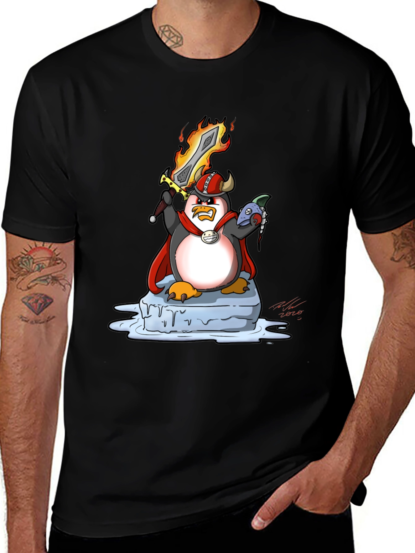 Viking Penguin Graphic Tee - Black T-Shirt