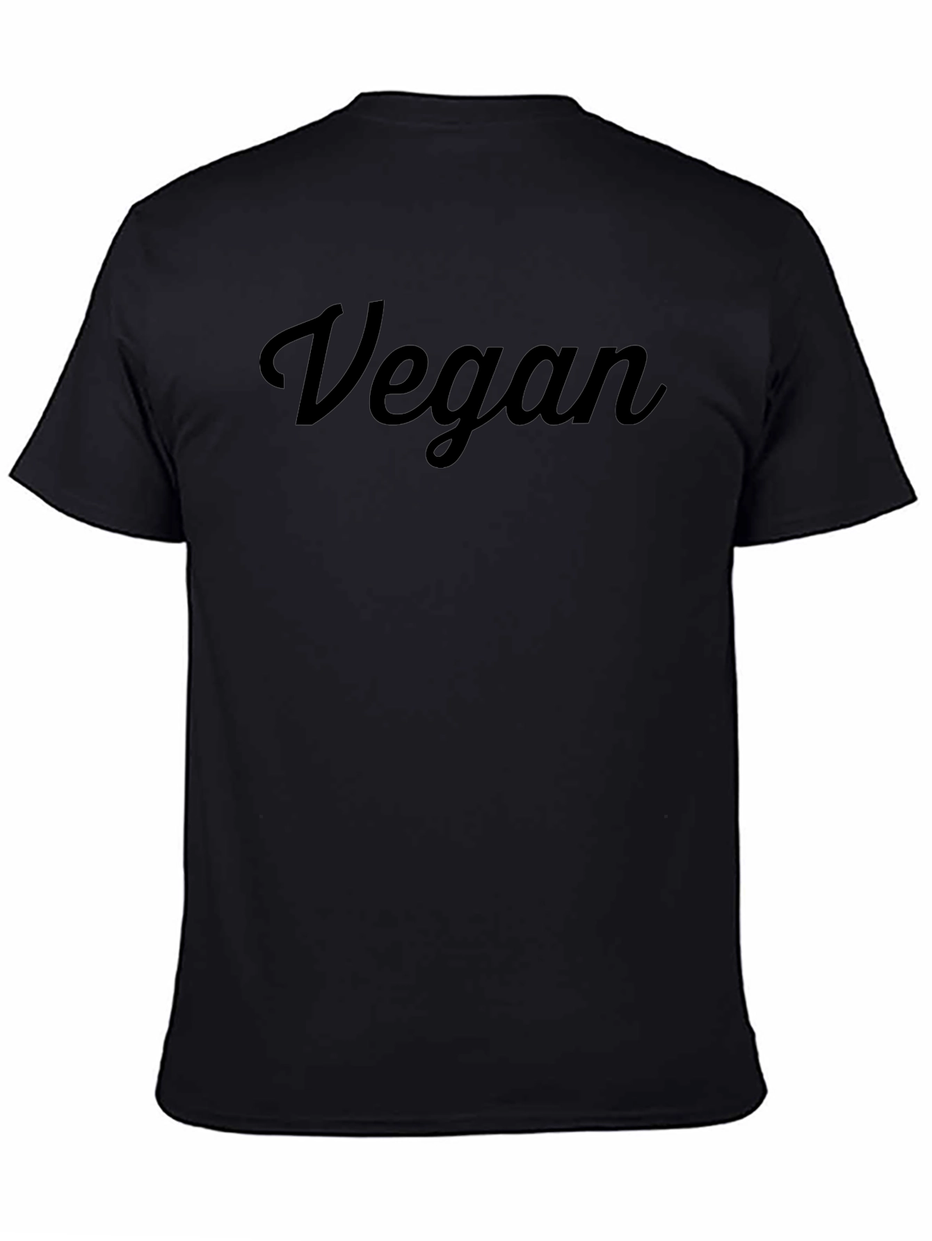 Vegan Script Tee - Black Cotton Blend
