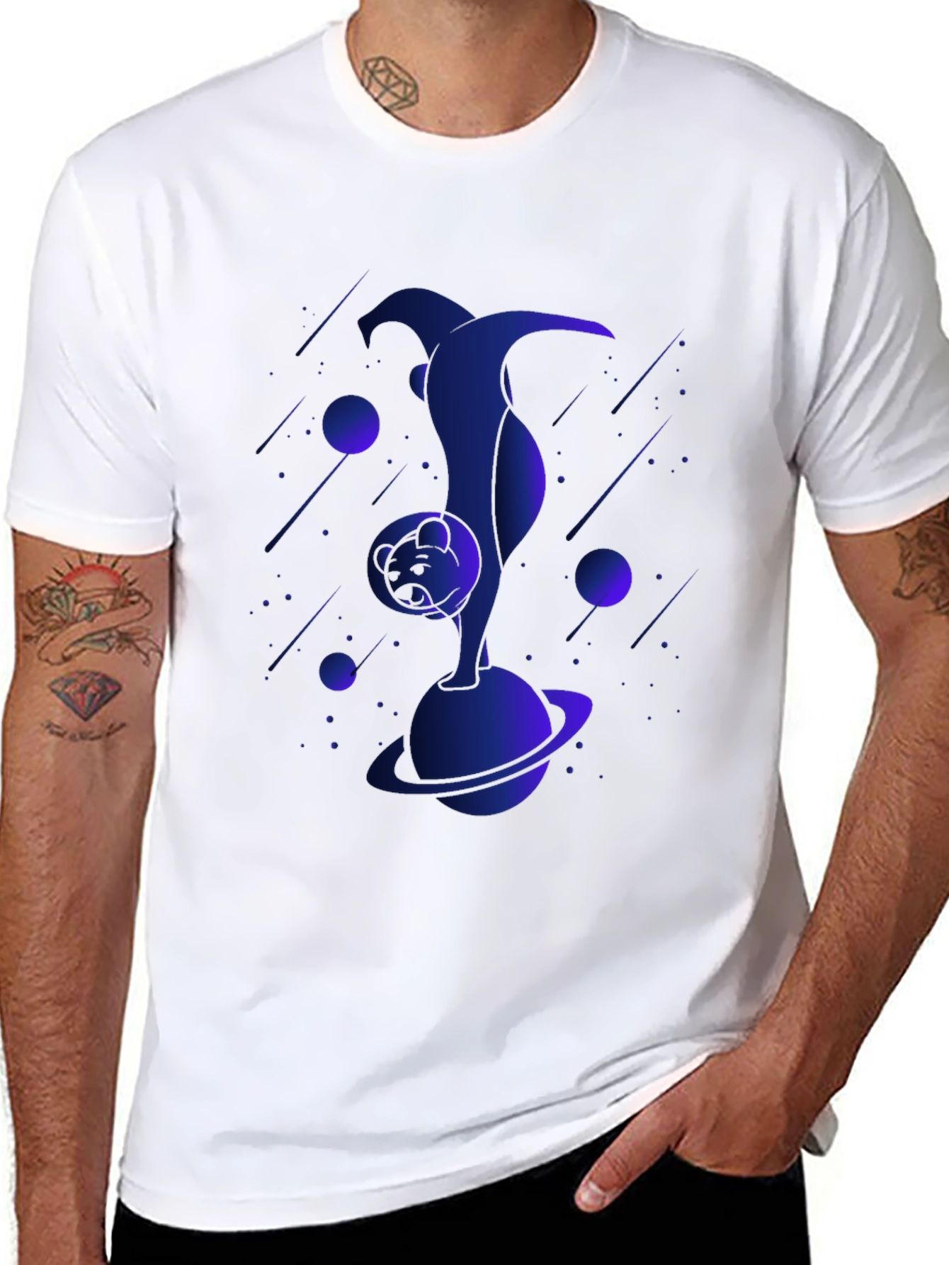 Cosmic Cat T-Shirt - Space Kitten Design