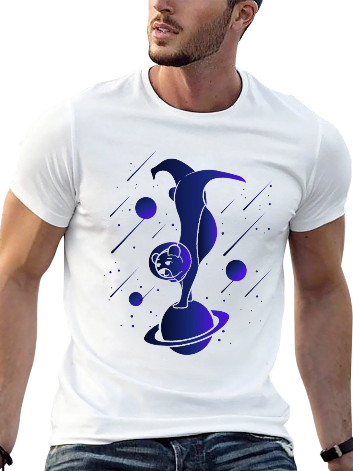 Cosmic Cat T-Shirt - Space Kitten Design