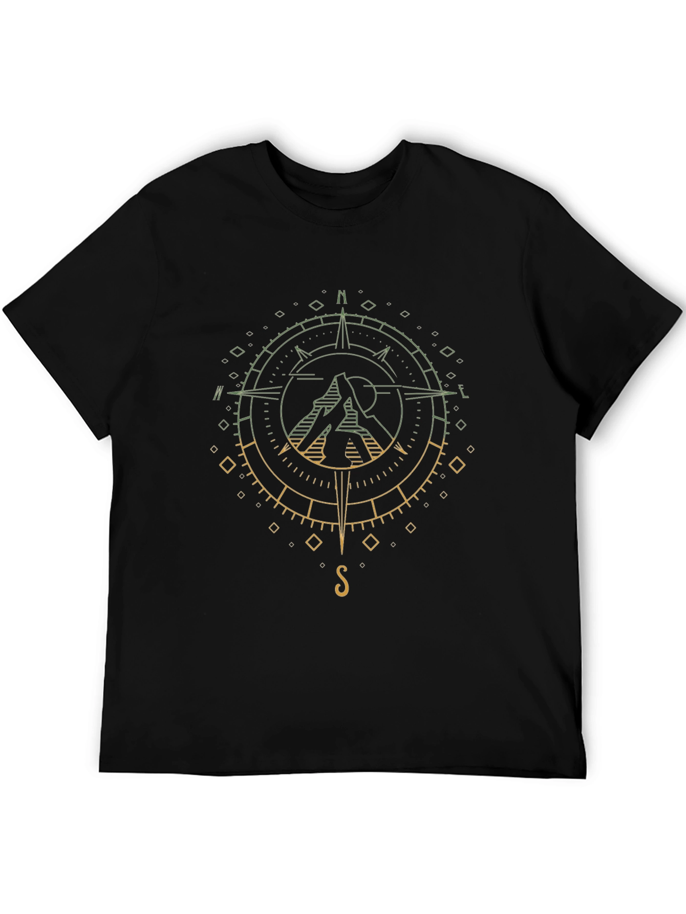 Compass Mountain Graphic T-Shirt - Black