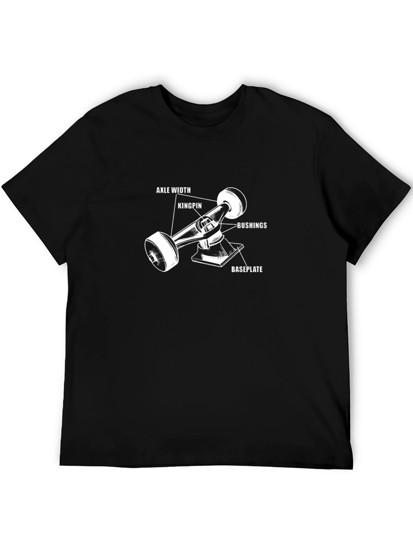 Skateboard Truck Diagram T-Shirt - Black