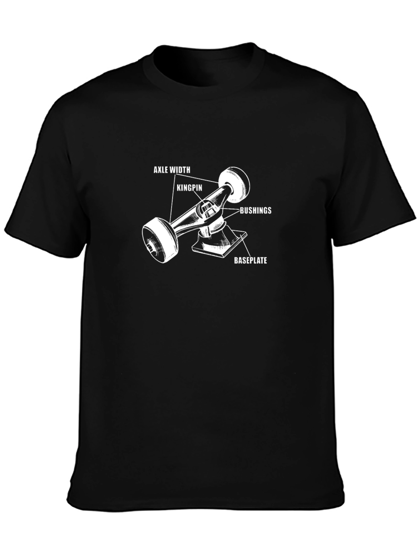 Skateboard Truck Diagram T-Shirt - Black