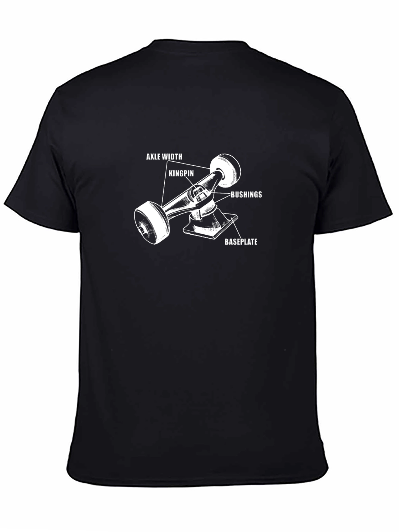 Skateboard Truck Diagram T-Shirt - Black