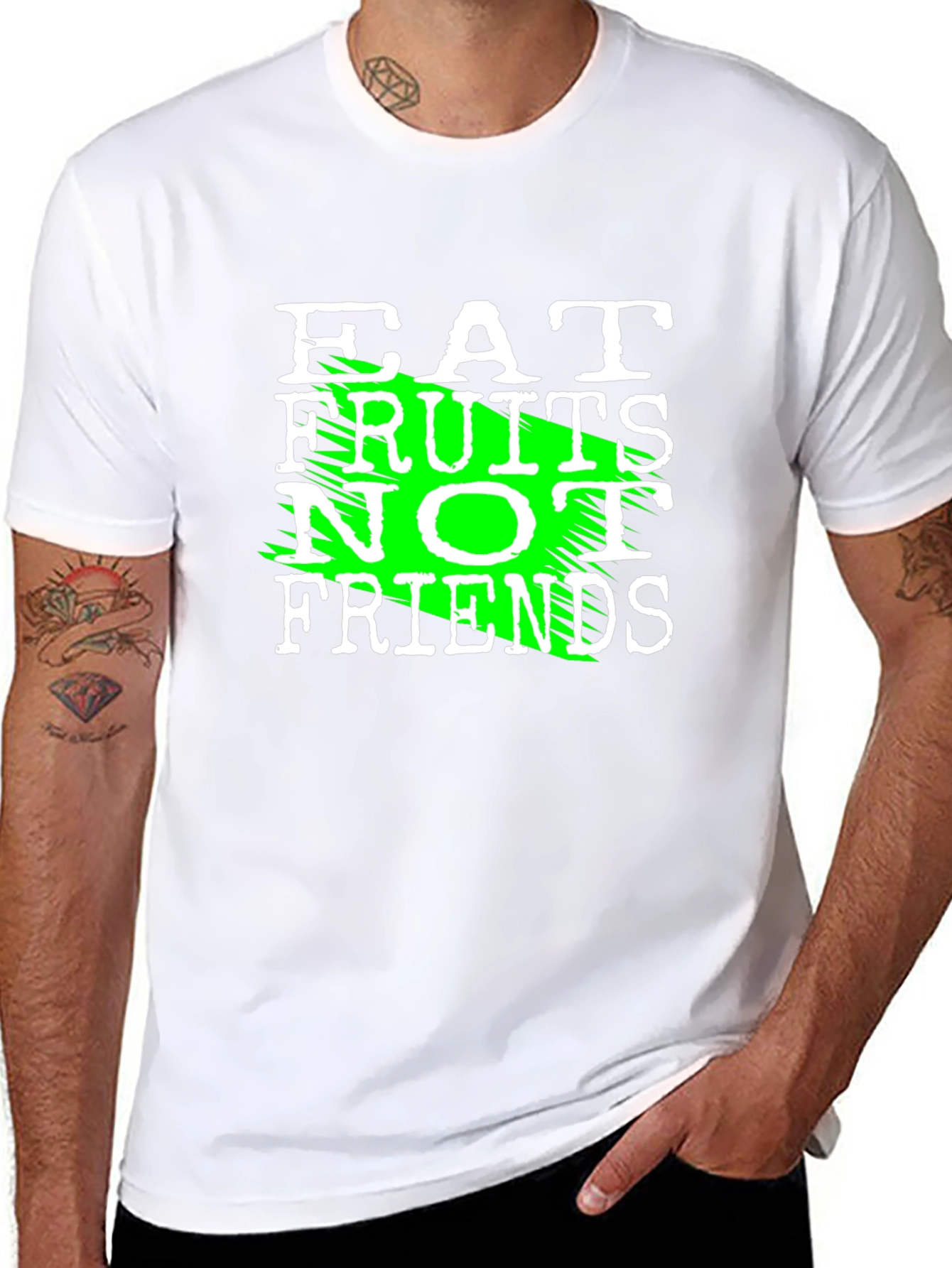Eat Fruits Not Friends Graphic T-Shirt - Vegan Tee