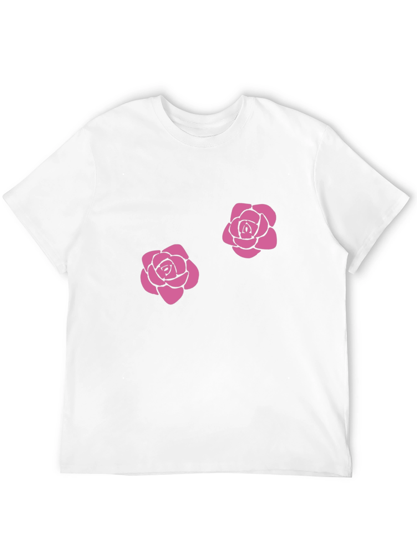 Floral Rose Graphic Tee - Casual Black T-Shirt