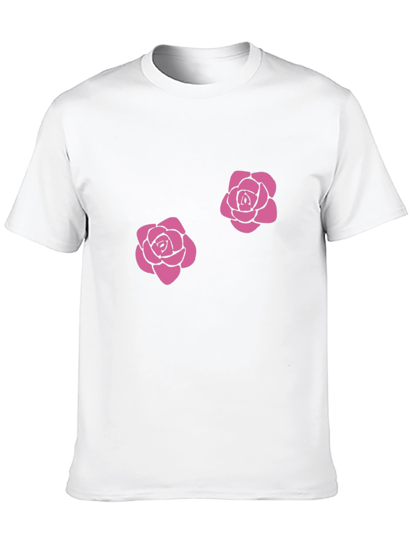 Floral Rose Graphic Tee - Casual Black T-Shirt