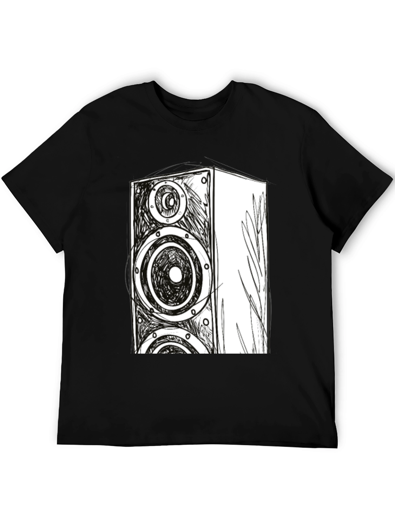 Speaker Sketch Graphic Tee - Cool Musician T-Shirt