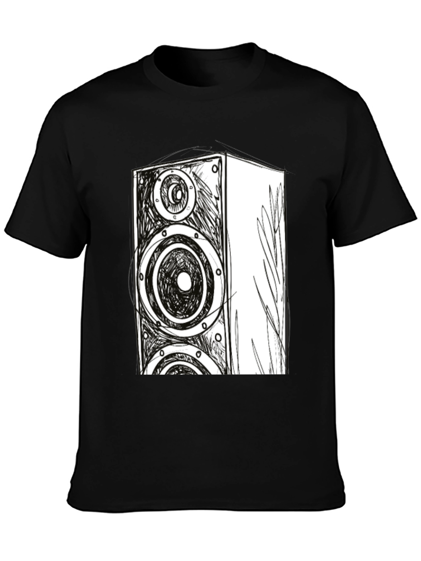 Speaker Sketch Graphic Tee - Cool Musician T-Shirt