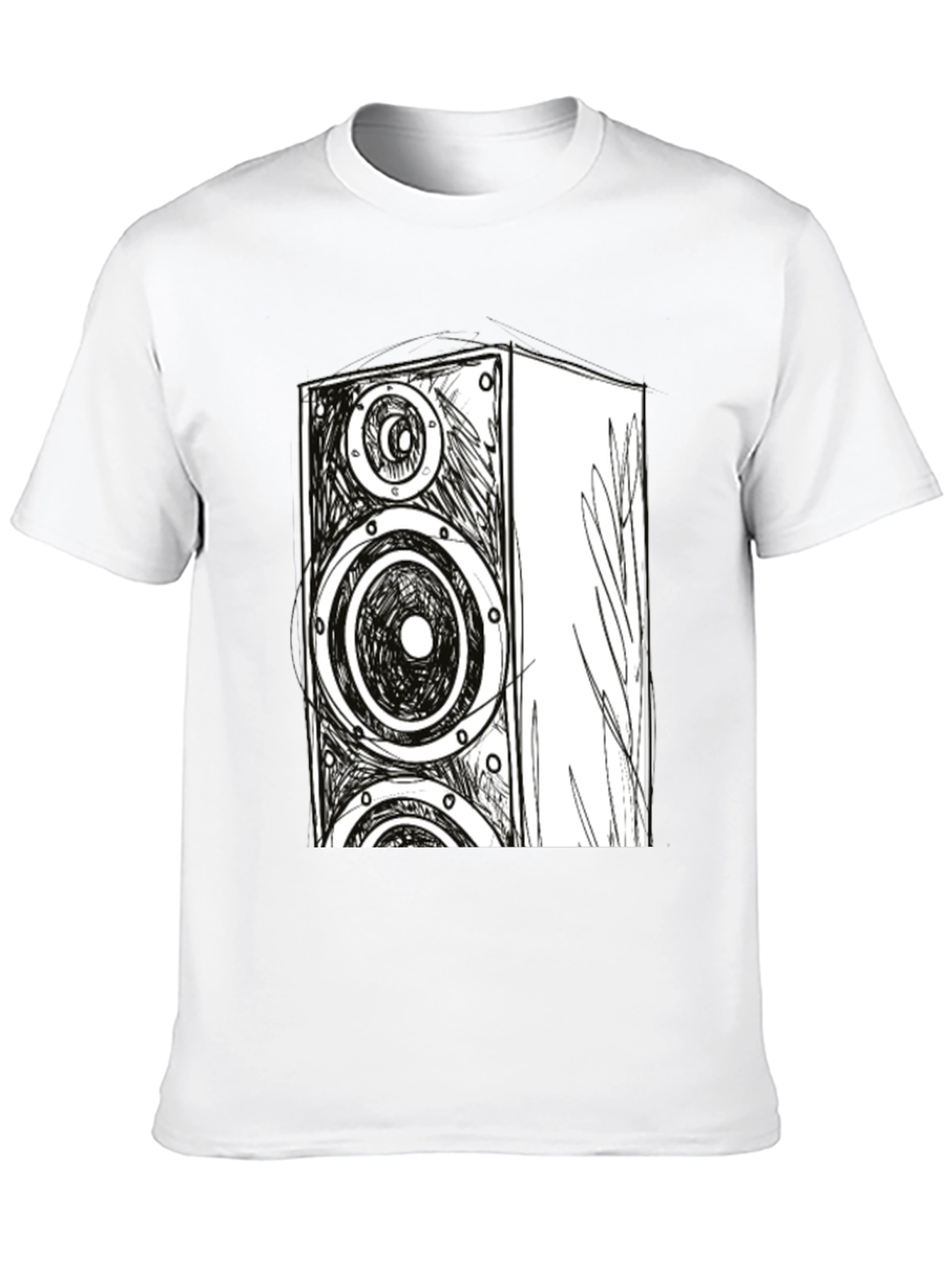 Speaker Sketch Graphic Tee - Cool Musician T-Shirt