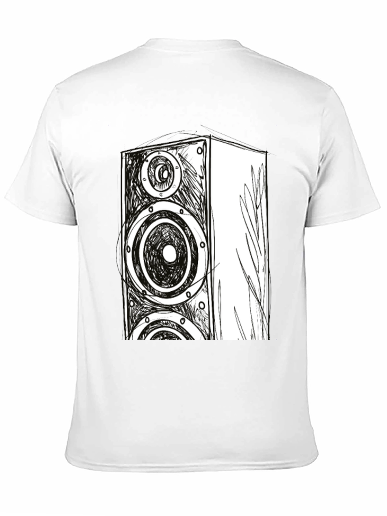 Speaker Sketch Graphic Tee - Cool Musician T-Shirt