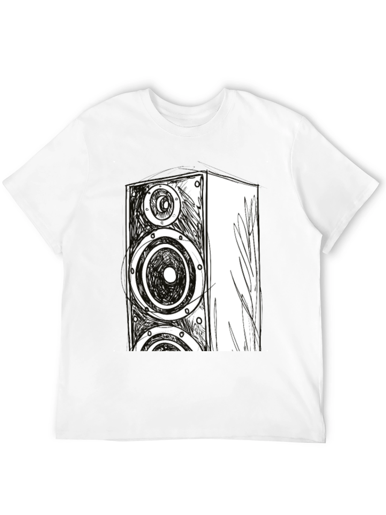 Speaker Sketch Graphic Tee - Cool Musician T-Shirt
