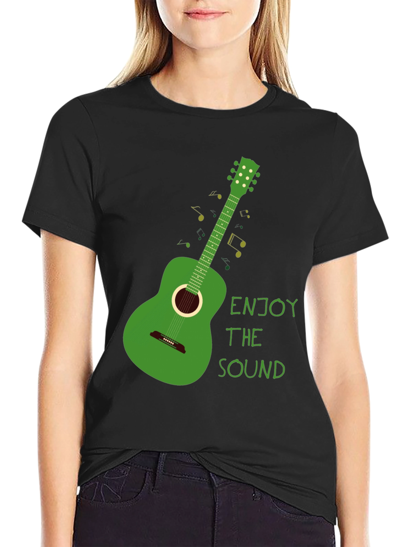 Green Guitar T-Shirt - Enjoy the Sound!