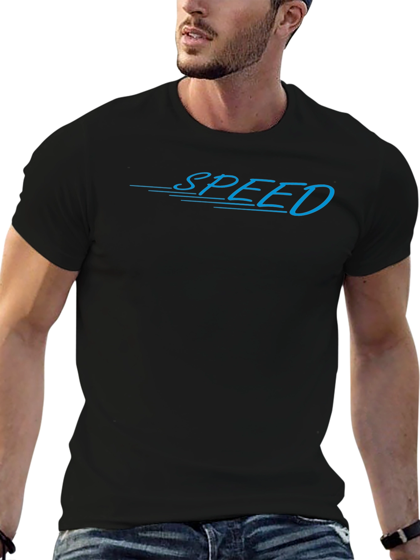 Speed Graphic Tee - Stylish Black Cotton Shirt