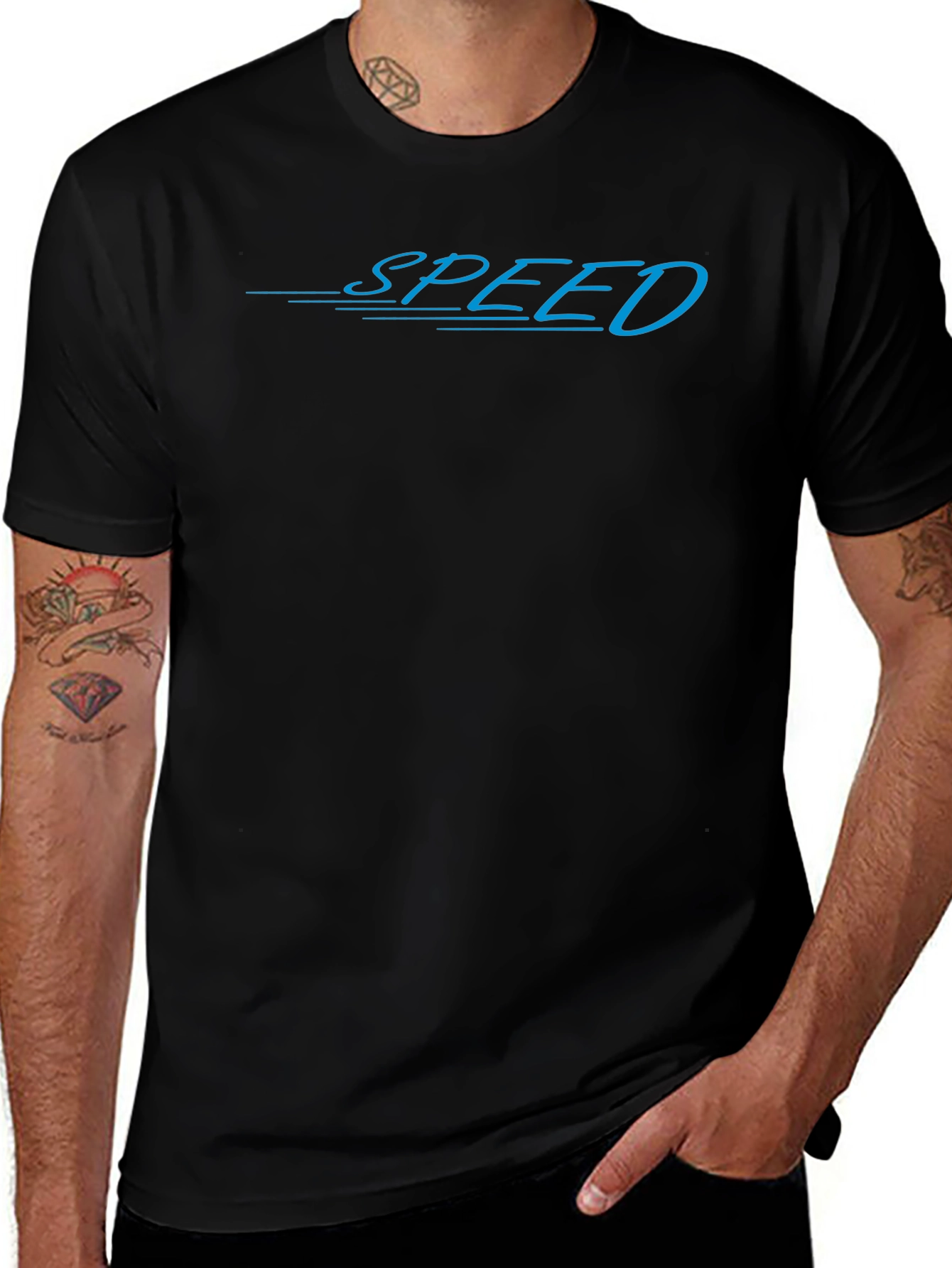 Speed Graphic Tee - Stylish Black Cotton Shirt