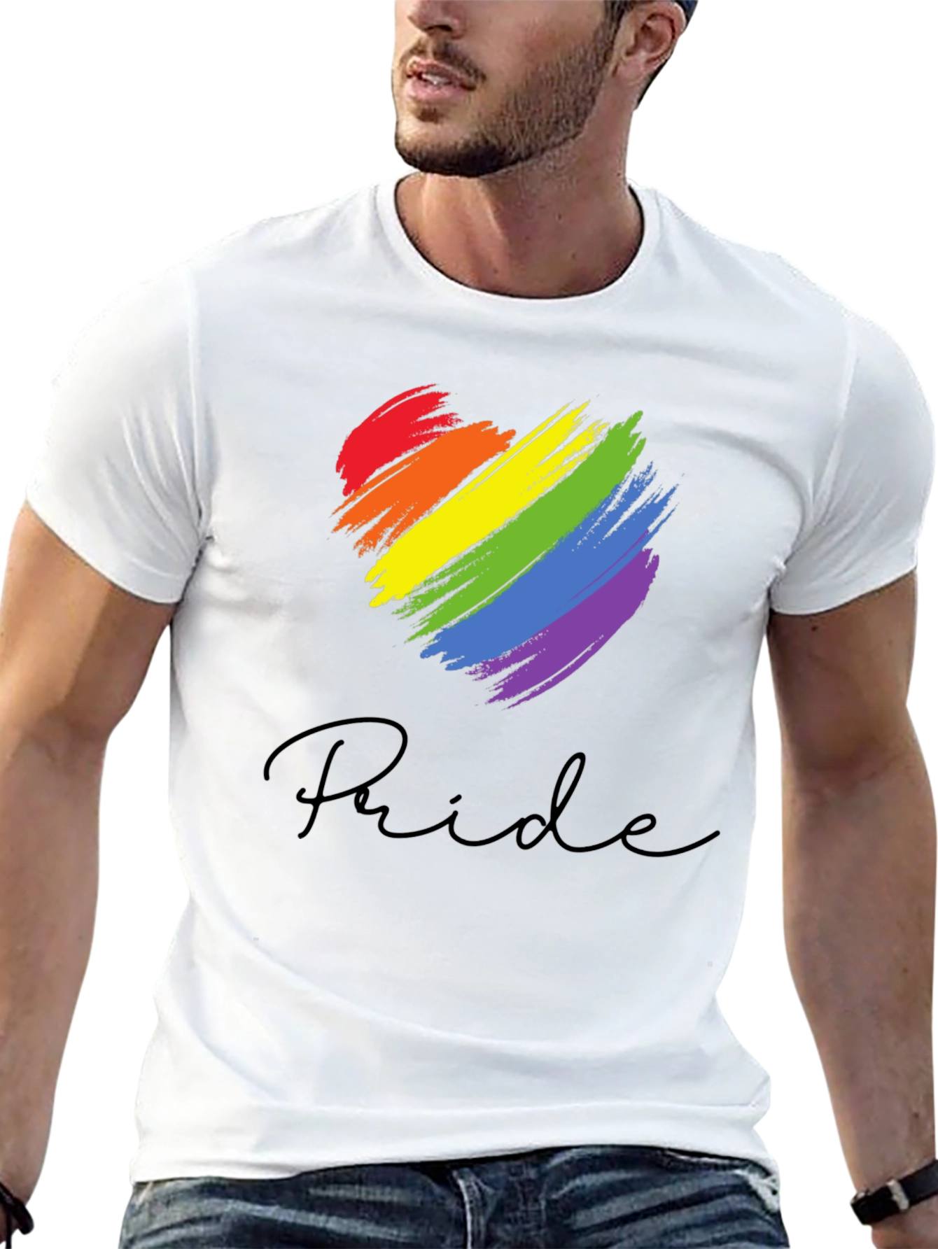Pride Heart Graphic Black T-Shirt