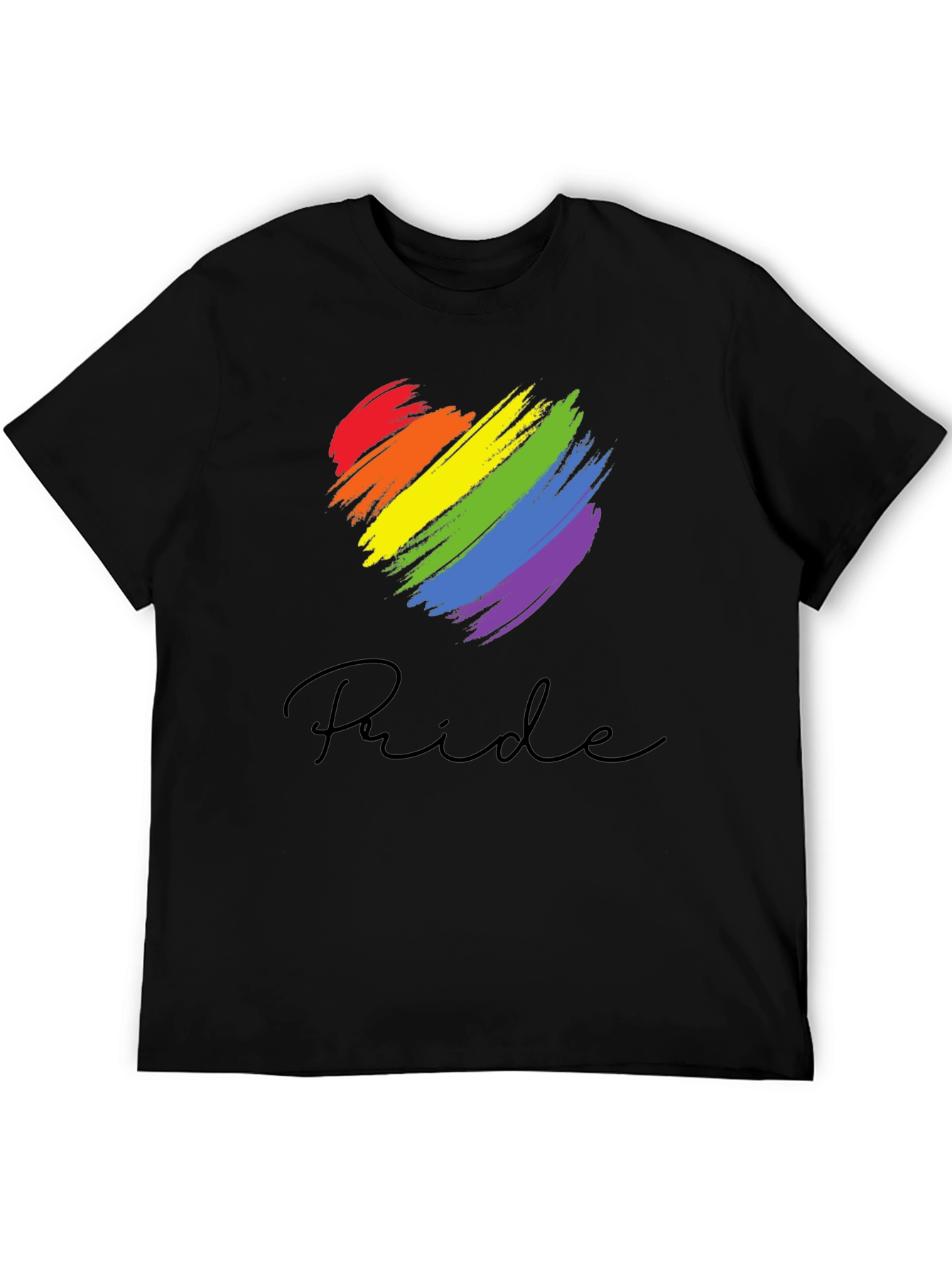 Pride Heart Graphic Black T-Shirt