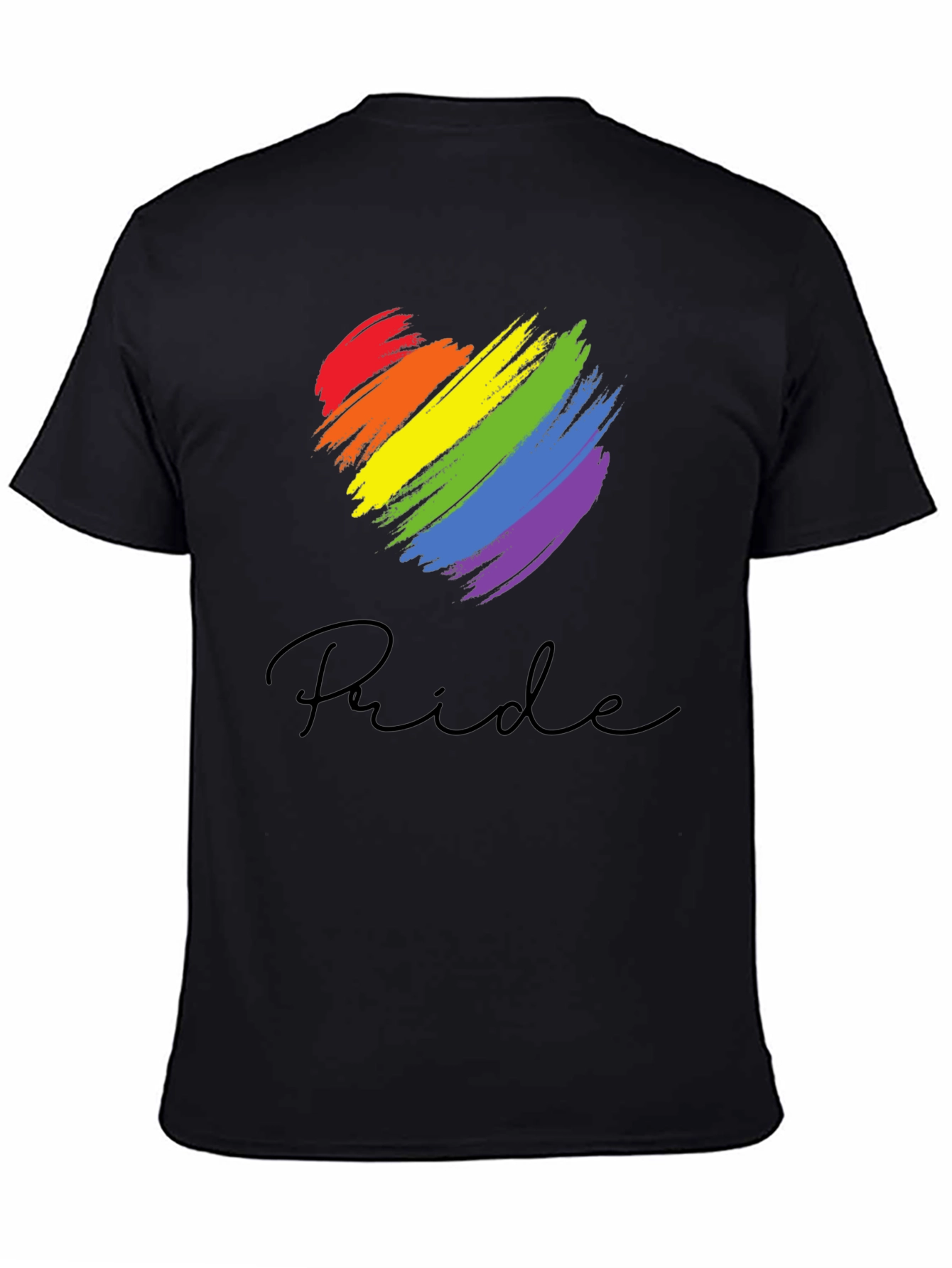 Pride Heart Graphic Black T-Shirt