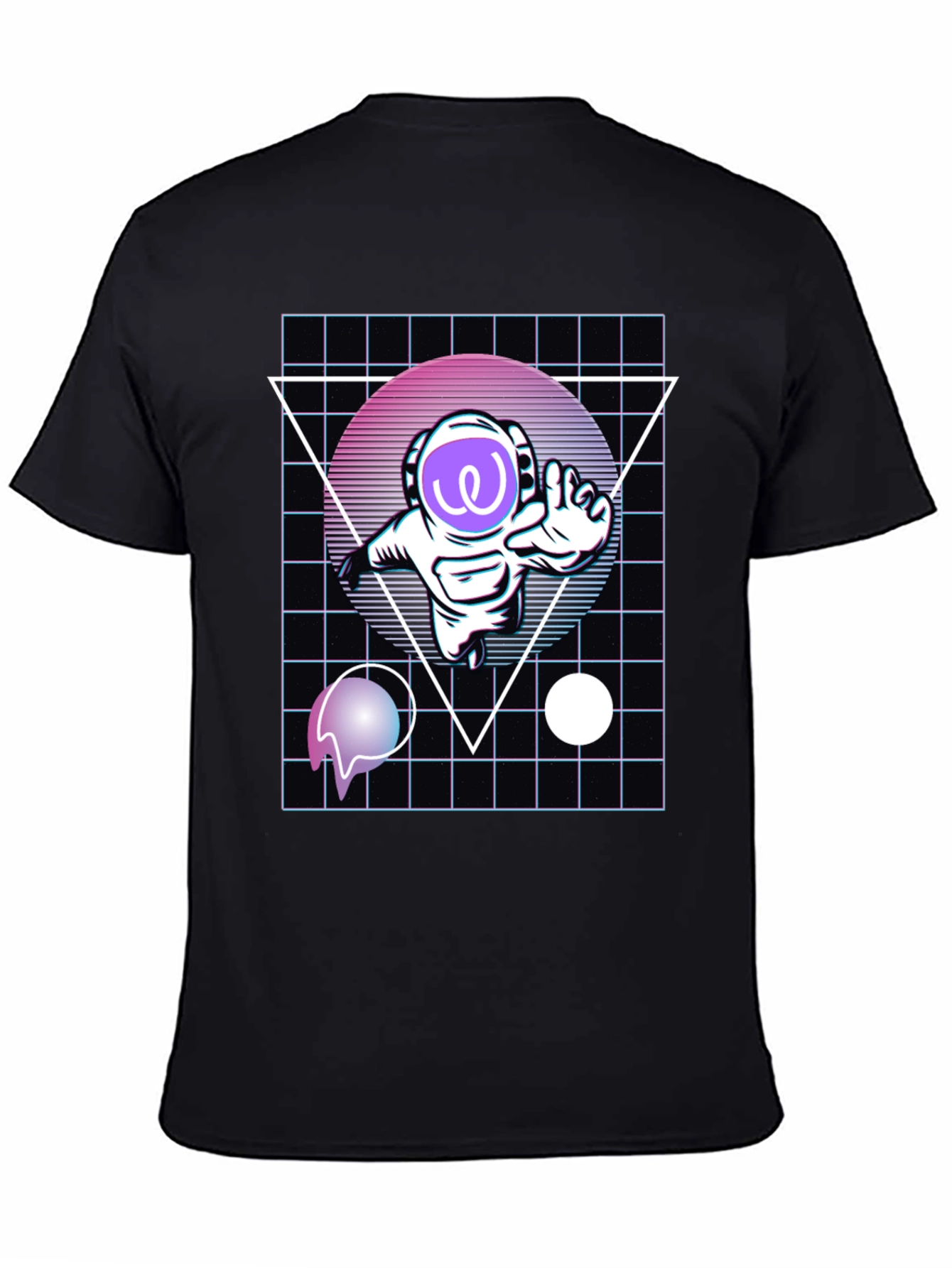 Retro Spaceman Black T-Shirt