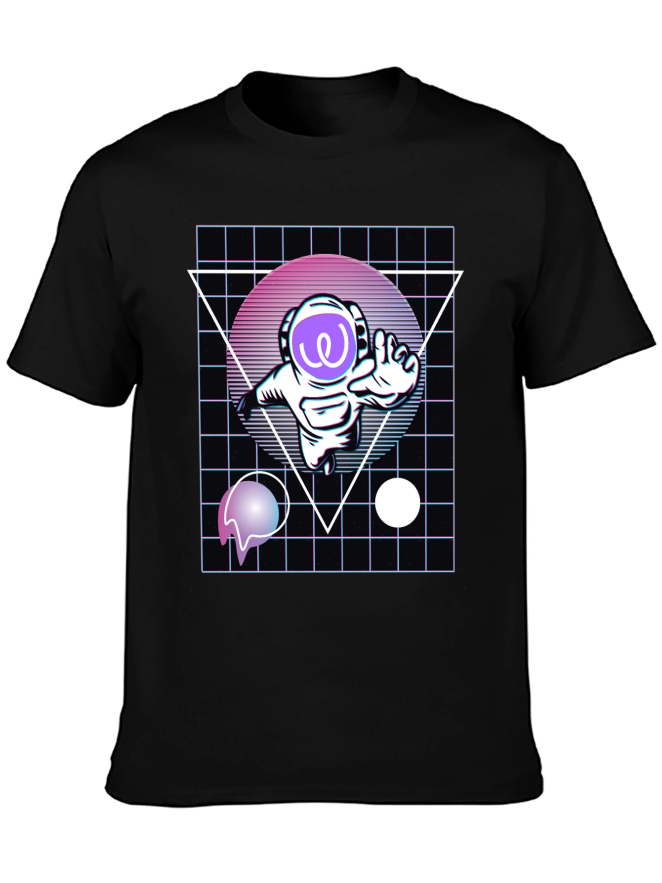 Retro Spaceman Black T-Shirt