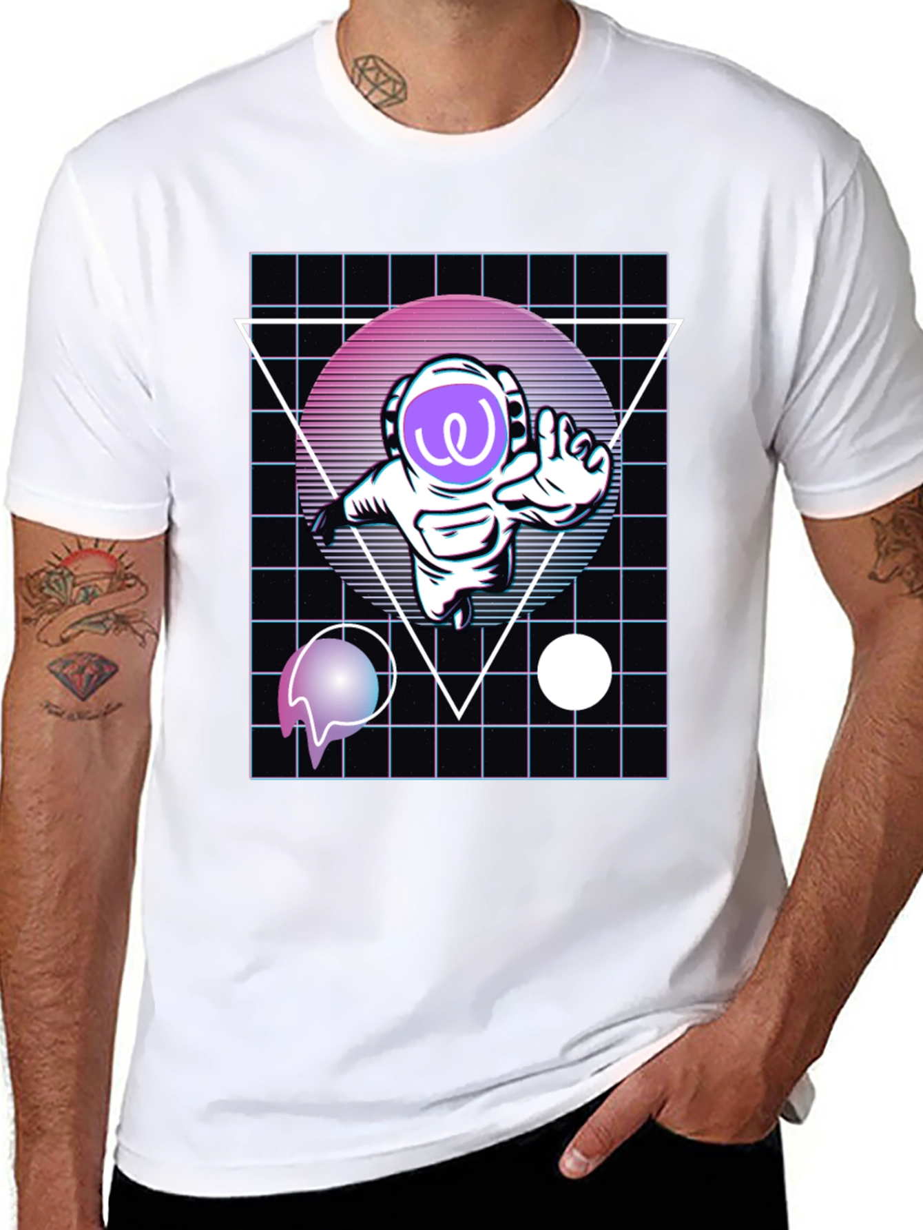 Retro Spaceman Black T-Shirt