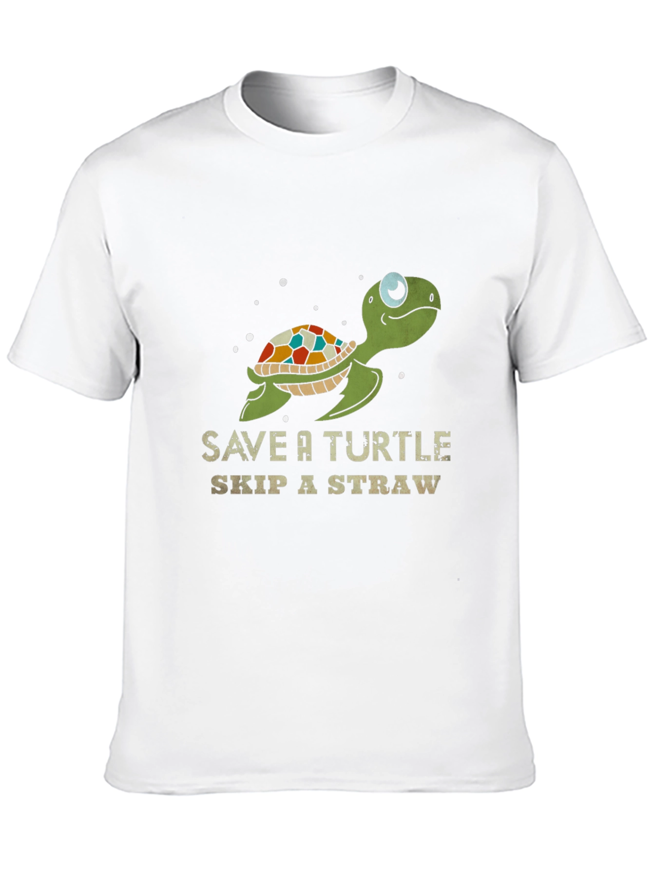 Save a Turtle Skip a Straw Black Graphic Tee