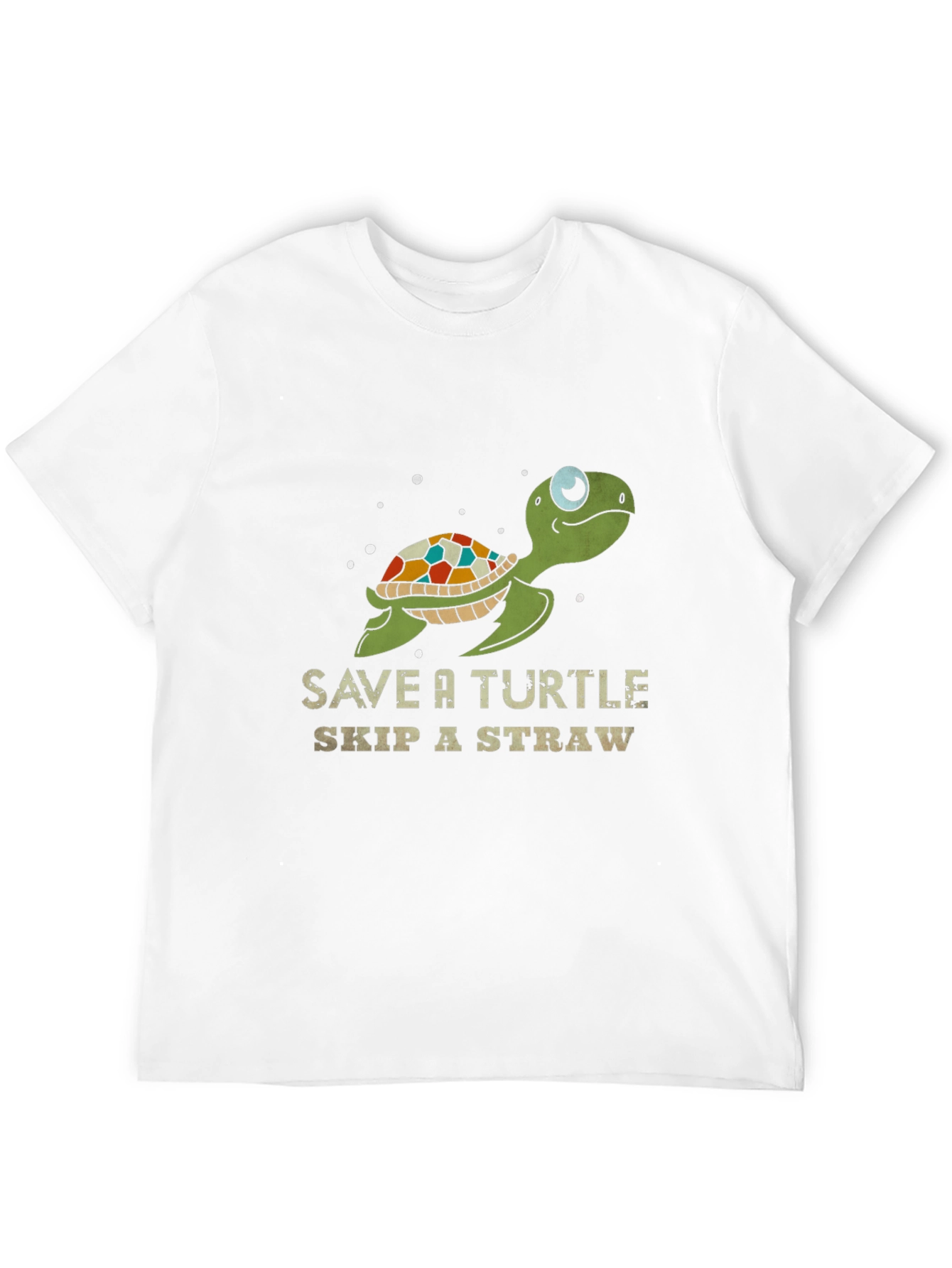 Save a Turtle Skip a Straw Black Graphic Tee