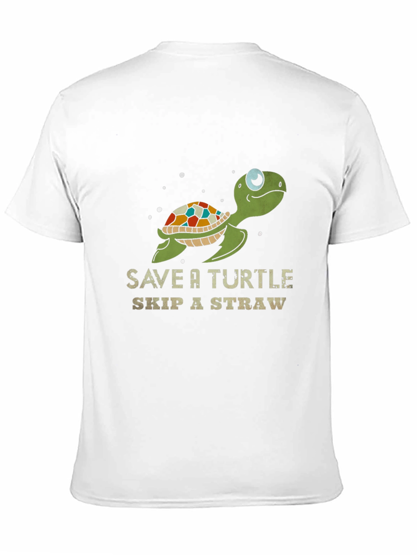 Save a Turtle Skip a Straw Black Graphic Tee