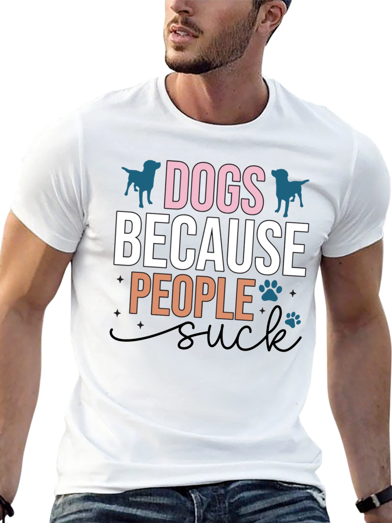 Dogs Because People Suck Graphic T-Shirt