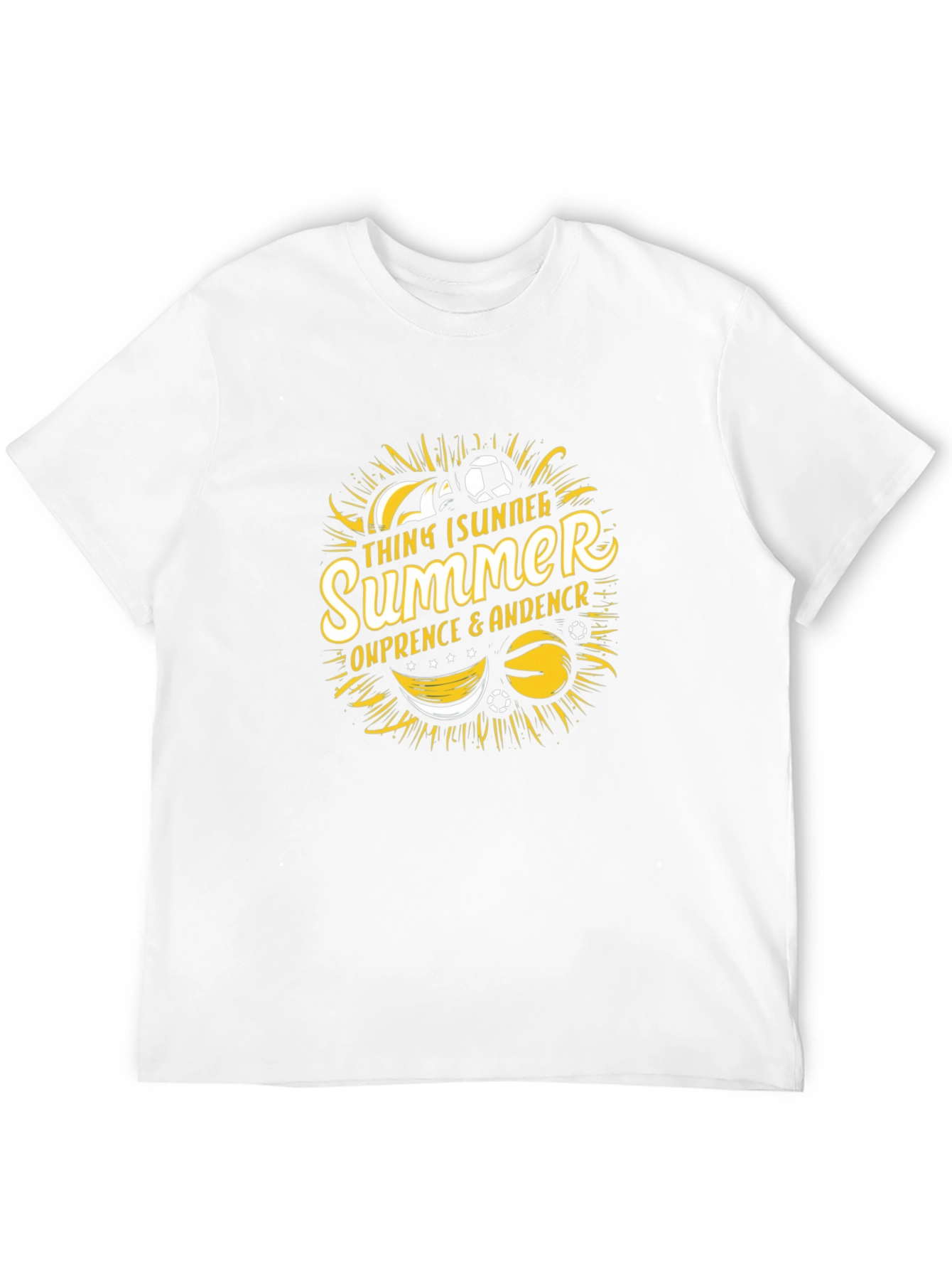 Summer Soccer Black Graphic T-Shirt