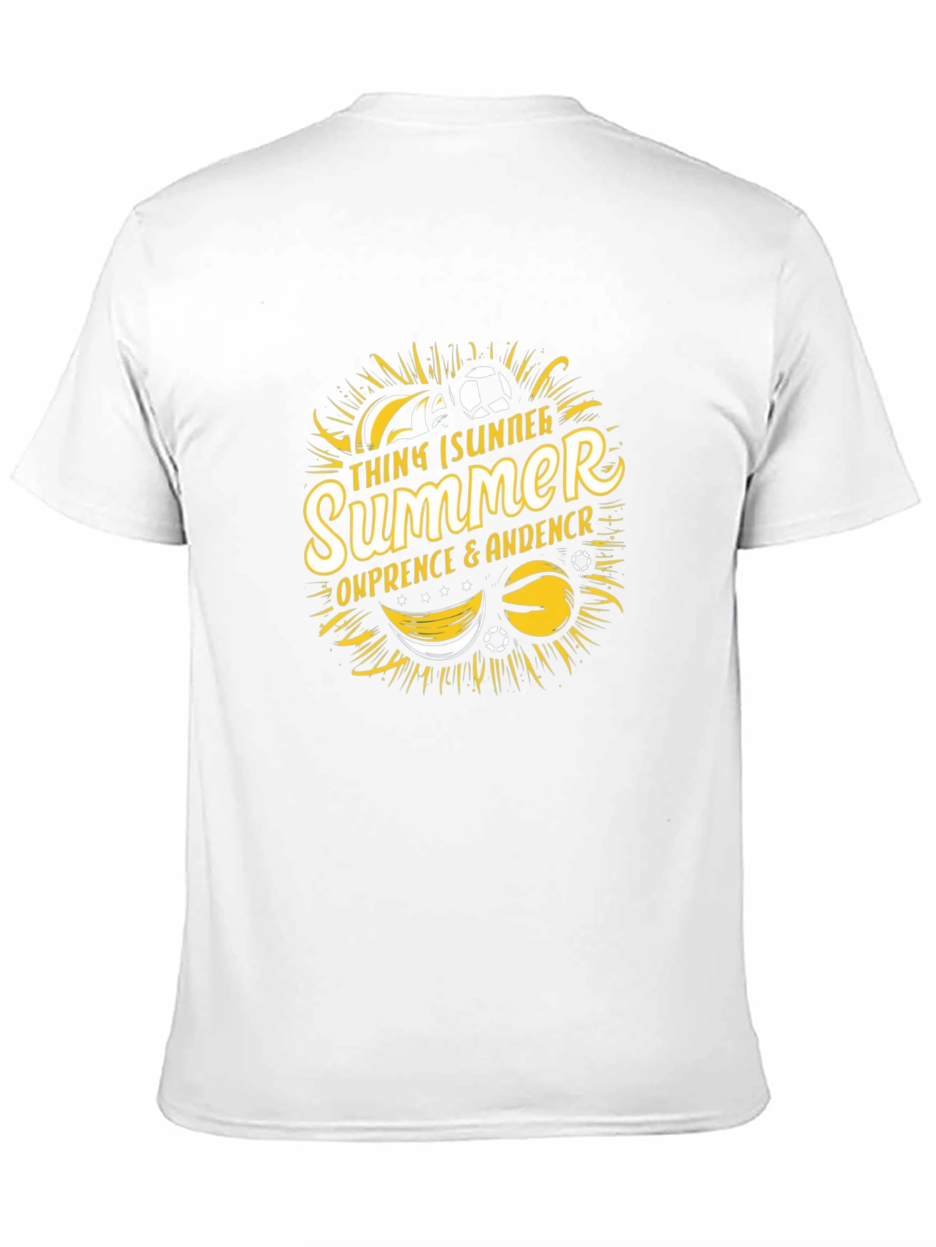 Summer Soccer Black Graphic T-Shirt
