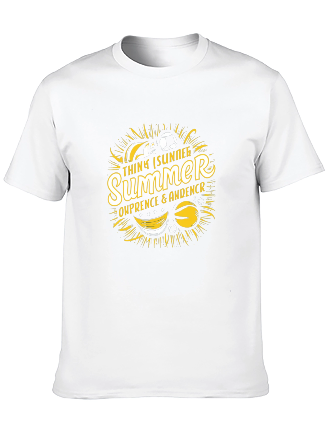 Summer Soccer Black Graphic T-Shirt