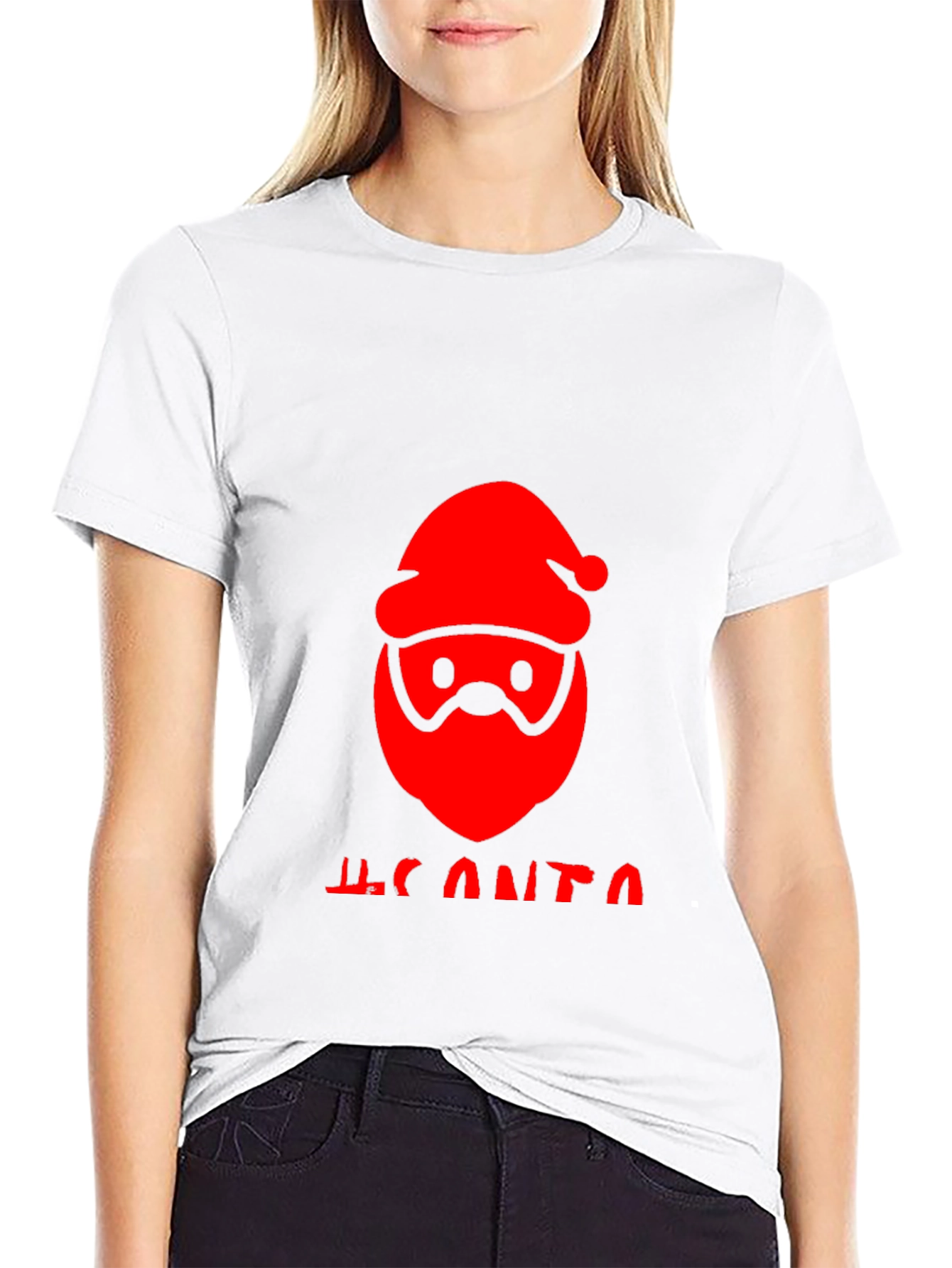 Festive Santa Graphic Tee - Holiday Cheer