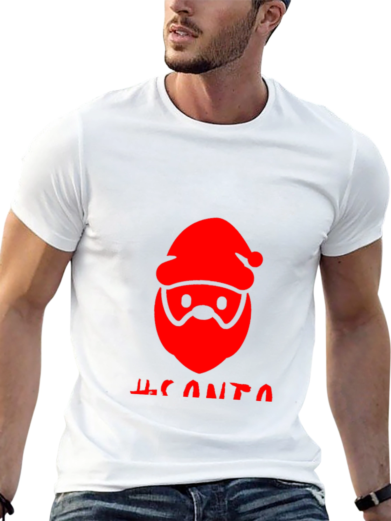 Festive Santa Graphic Tee - Holiday Cheer