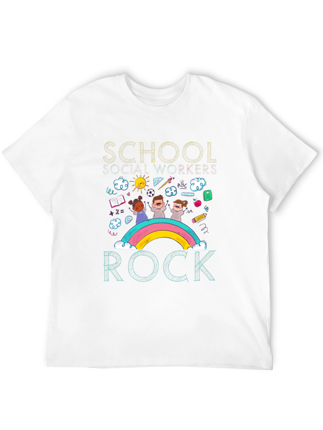 School Social Worker Rainbow T-Shirt